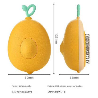 Avocado Shaped Cat Brush Hair Remover – Stainless Steel Needle Grooming Tool for Cats & Dogs