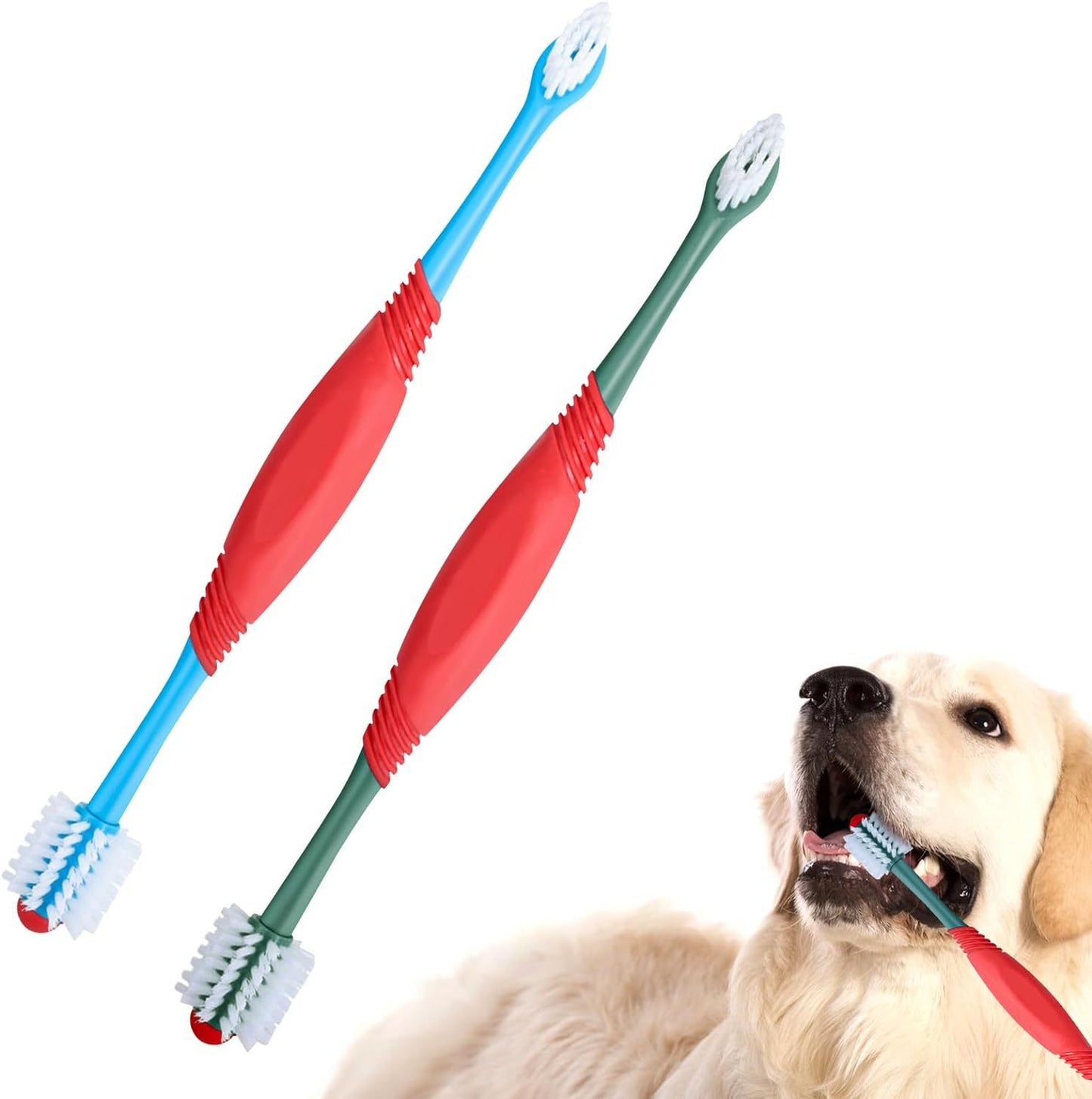 Dual-Headed 360° Dog Toothbrush - Pet Oral Care for Dogs, Cats, and Small Pets