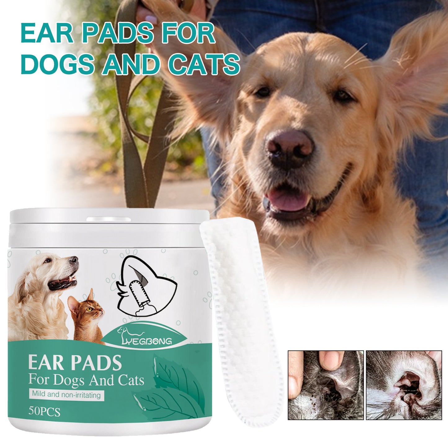 Pet Ear Cleaning Finger Stall – Ear Mite & Earwax Care for Cats & Dogs