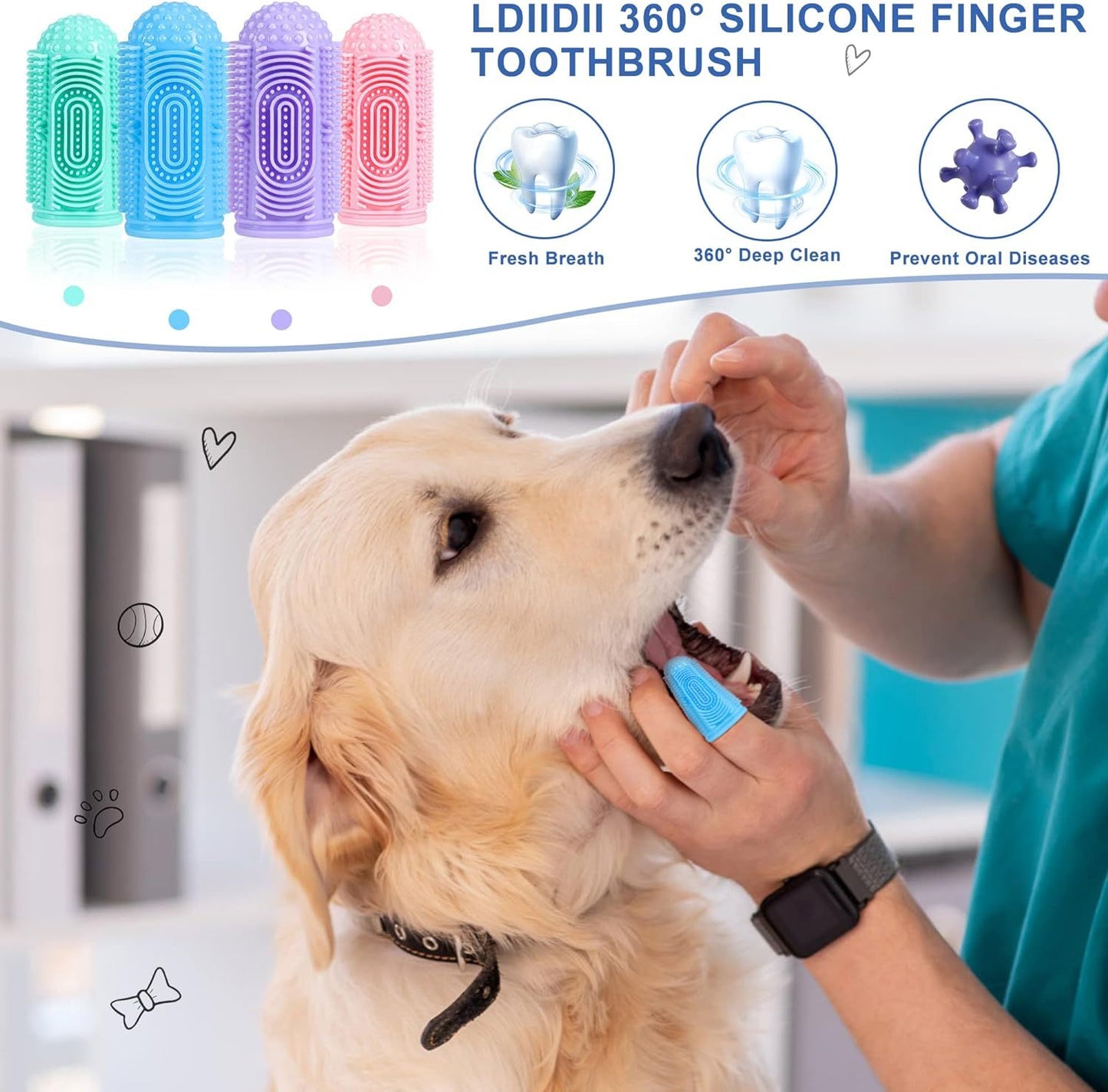 Dog Toothbrush Kit – Finger Toothbrush for Dog Teeth Cleaning & Dental Care