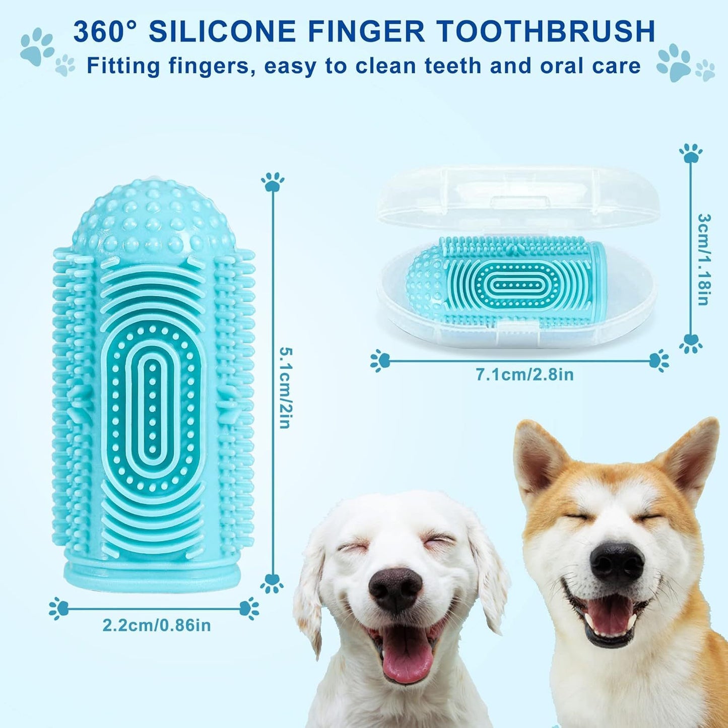 Dog Toothbrush Kit – Finger Toothbrush for Dog Teeth Cleaning & Dental Care