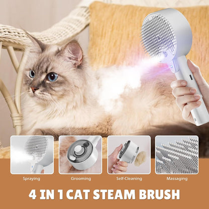 Cat Steam Brush for Shedding – Defur & Grooming Comb for Cats & Dogs