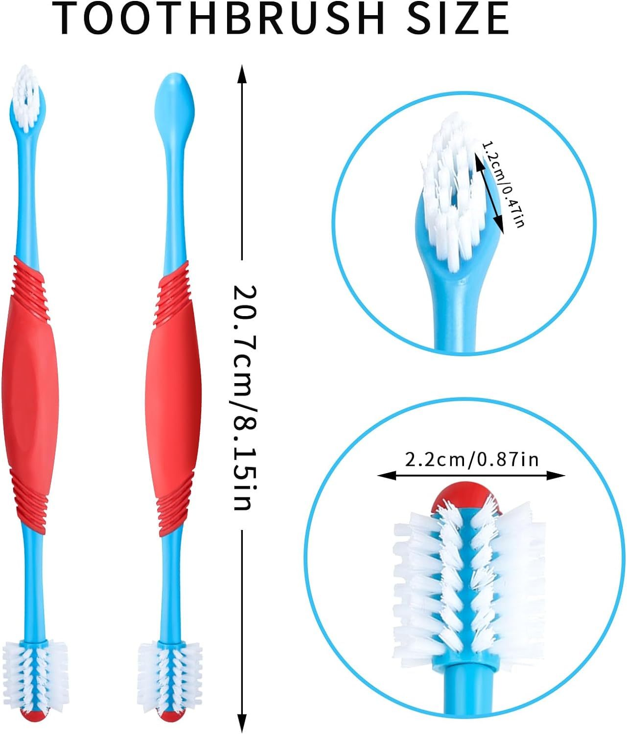 Dual-Headed 360° Dog Toothbrush - Pet Oral Care for Dogs, Cats, and Small Pets