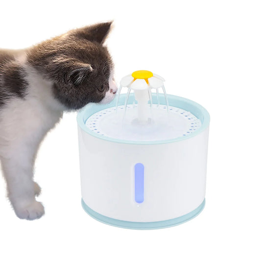 2.4L Automatic Pet Water Fountain with LED - Electric USB Drinker for Cats & Dogs