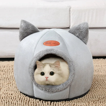 New Deep Sleep Comfort Winter Cat, Dog Bed Little Mat Basket Small Dog House Pet Tent Cozy Cave Nest Indoor Cama Gato.