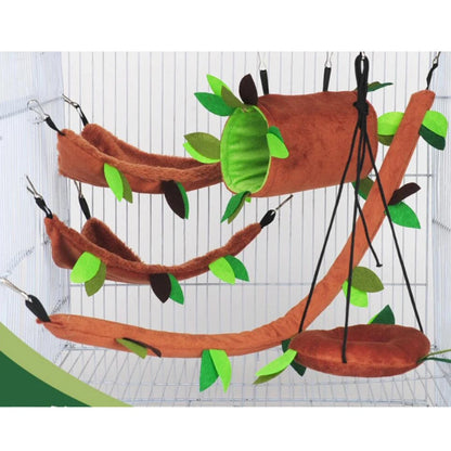 Creative hamster cage hammock, small pet tunnel log, and toy house for hamsters, chinchillas, and squirrels. Ideal pet accessories for small animals.