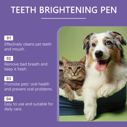 2pcs 3ml Pet Teeth Cleaning Gel - Fresh Breath, Tooth Whitening, Tartar Removal, Oral Care, Teeth Repairing Dog Dental Pen