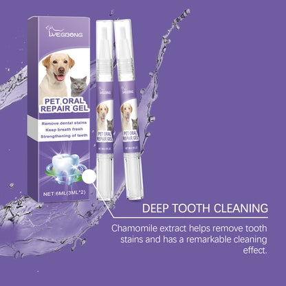 2pcs 3ml Pet Teeth Cleaning Gel - Fresh Breath, Tooth Whitening, Tartar Removal, Oral Care, Teeth Repairing Dog Dental Pen