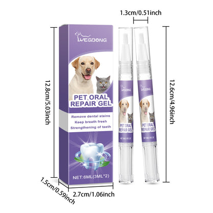 2pcs 3ml Pet Teeth Cleaning Gel - Fresh Breath, Tooth Whitening, Tartar Removal, Oral Care, Teeth Repairing Dog Dental Pen