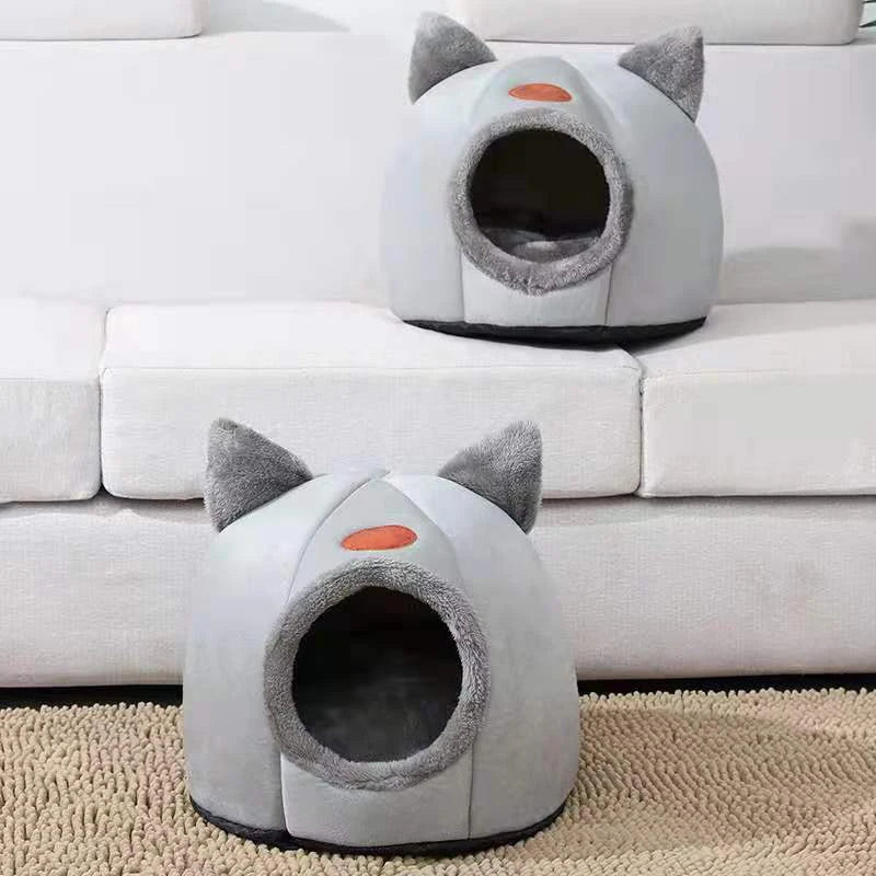 New Deep Sleep Comfort Winter Cat, Dog Bed Little Mat Basket Small Dog House Pet Tent Cozy Cave Nest Indoor Cama Gato.