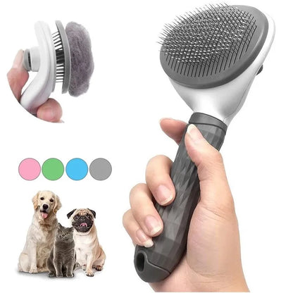 Pet Dog Brush & Cat Comb - Self Cleaning Grooming Tool