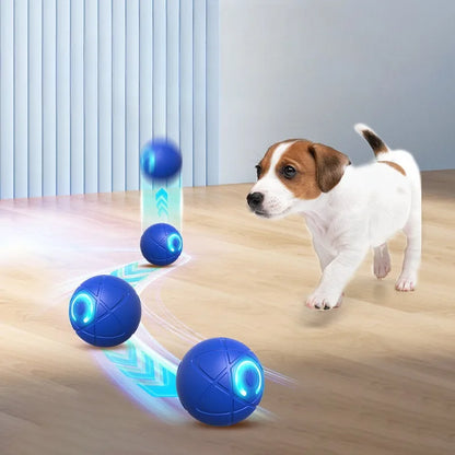 Smart Dog Toy Ball USB Automatic Moving Bouncing Ball Dog Toy Rechargeable Bite-Resistant Dog Ball Electric Interactive Pet Toy