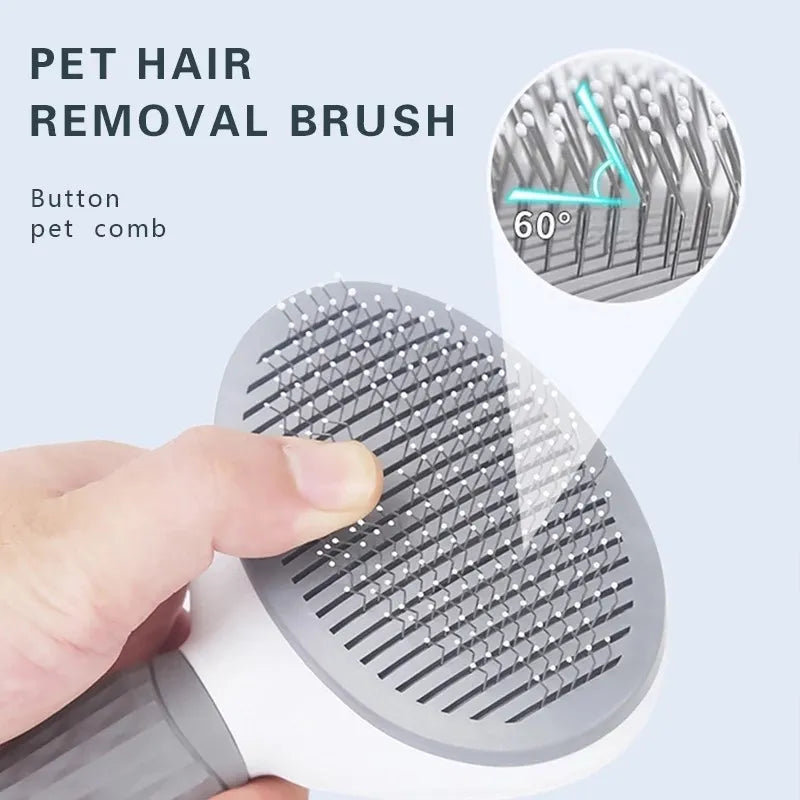 Pet Dog Brush & Cat Comb - Self Cleaning Grooming Tool