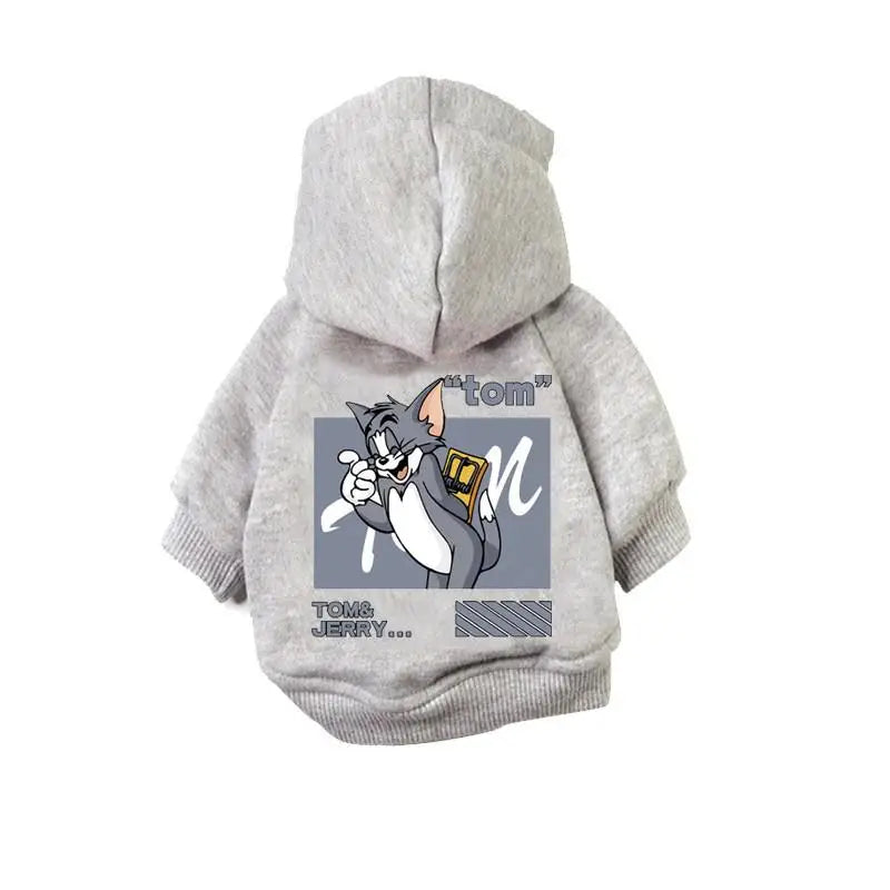 Cute Cartoon Cat Dogs Hoodie Fleece Warm Winter Pet Dog Clothes For Small Medium Dogs Coats Puppy Pullover Chihuahua Clothing