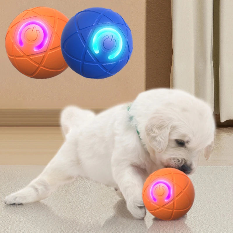 Smart Dog Toy Ball USB Automatic Moving Bouncing Ball Dog Toy Rechargeable Bite-Resistant Dog Ball Electric Interactive Pet Toy