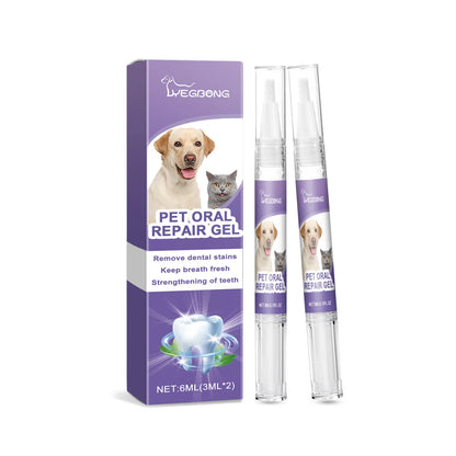 2pcs 3ml Pet Teeth Cleaning Gel - Fresh Breath, Tooth Whitening, Tartar Removal, Oral Care, Teeth Repairing Dog Dental Pen