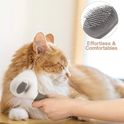 Pet Dog Brush & Cat Comb - Self Cleaning Grooming Tool