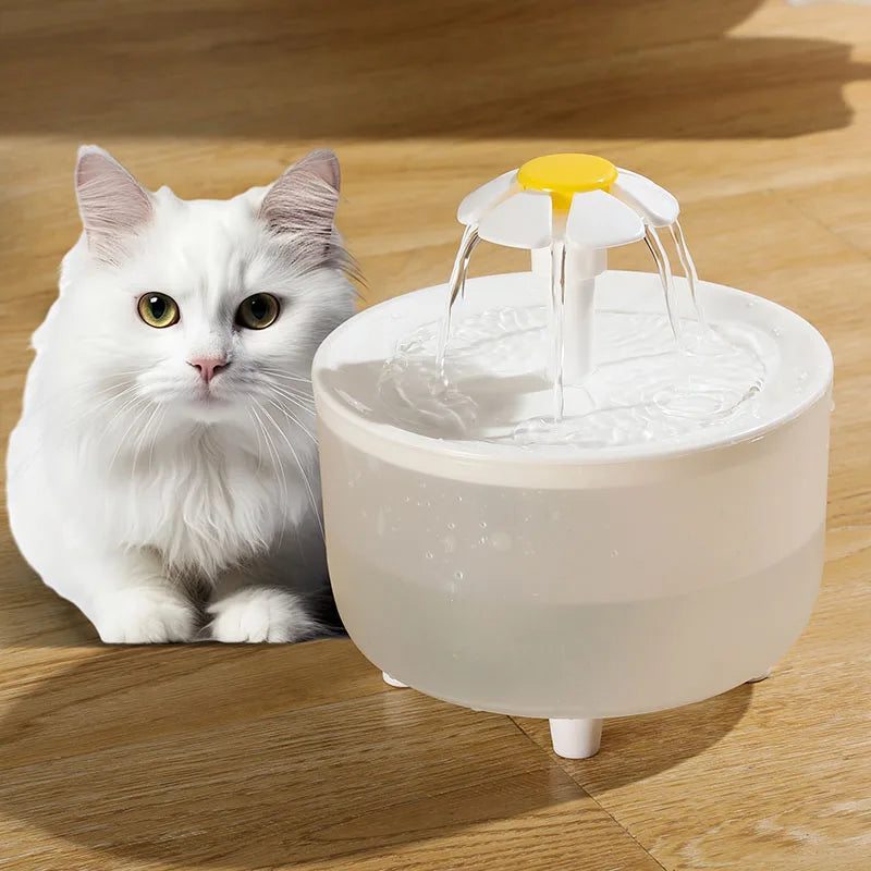 1L USB Electric Mute Pet Water Fountain - Automatic Cat Drink Bowl with Filter