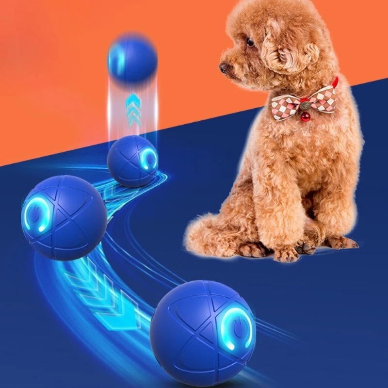 Smart Dog Toy Ball USB Automatic Moving Bouncing Ball Dog Toy Rechargeable Bite-Resistant Dog Ball Electric Interactive Pet Toy