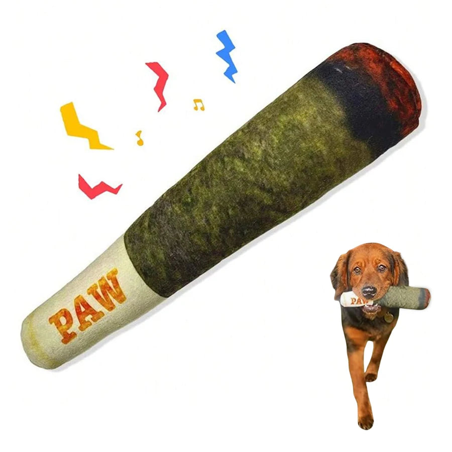 Funny Interactive Dog Toys - Cigar Design Plush Squeaky Pet Toy