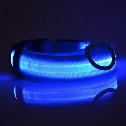 Nylon LED Night Safety Flashing Glow-in-the-Dark Dog Leash & Collar