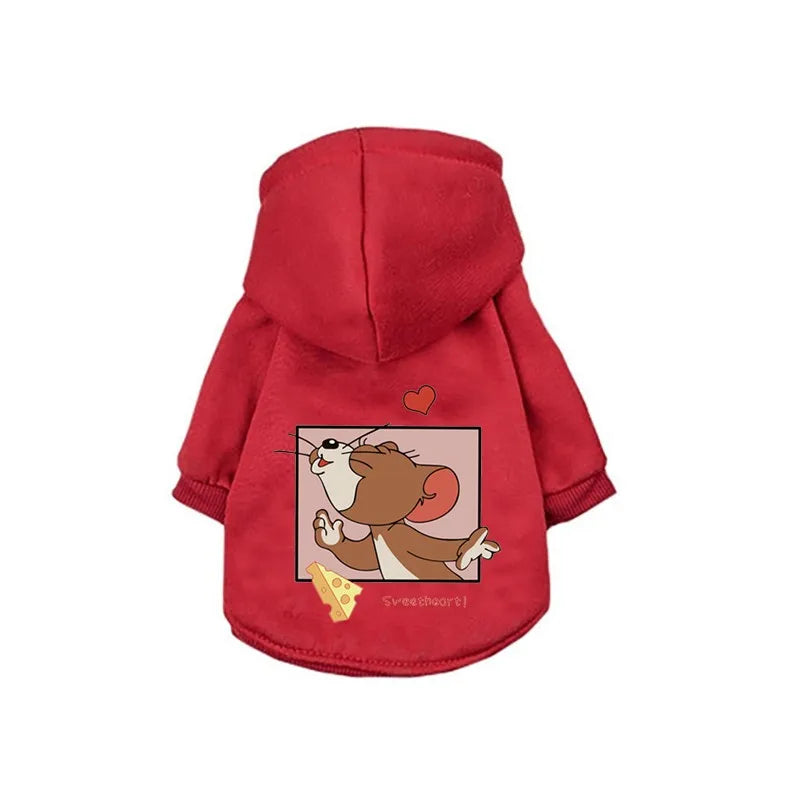 Cute Cartoon Cat Dogs Hoodie Fleece Warm Winter Pet Dog Clothes For Small Medium Dogs Coats Puppy Pullover Chihuahua Clothing