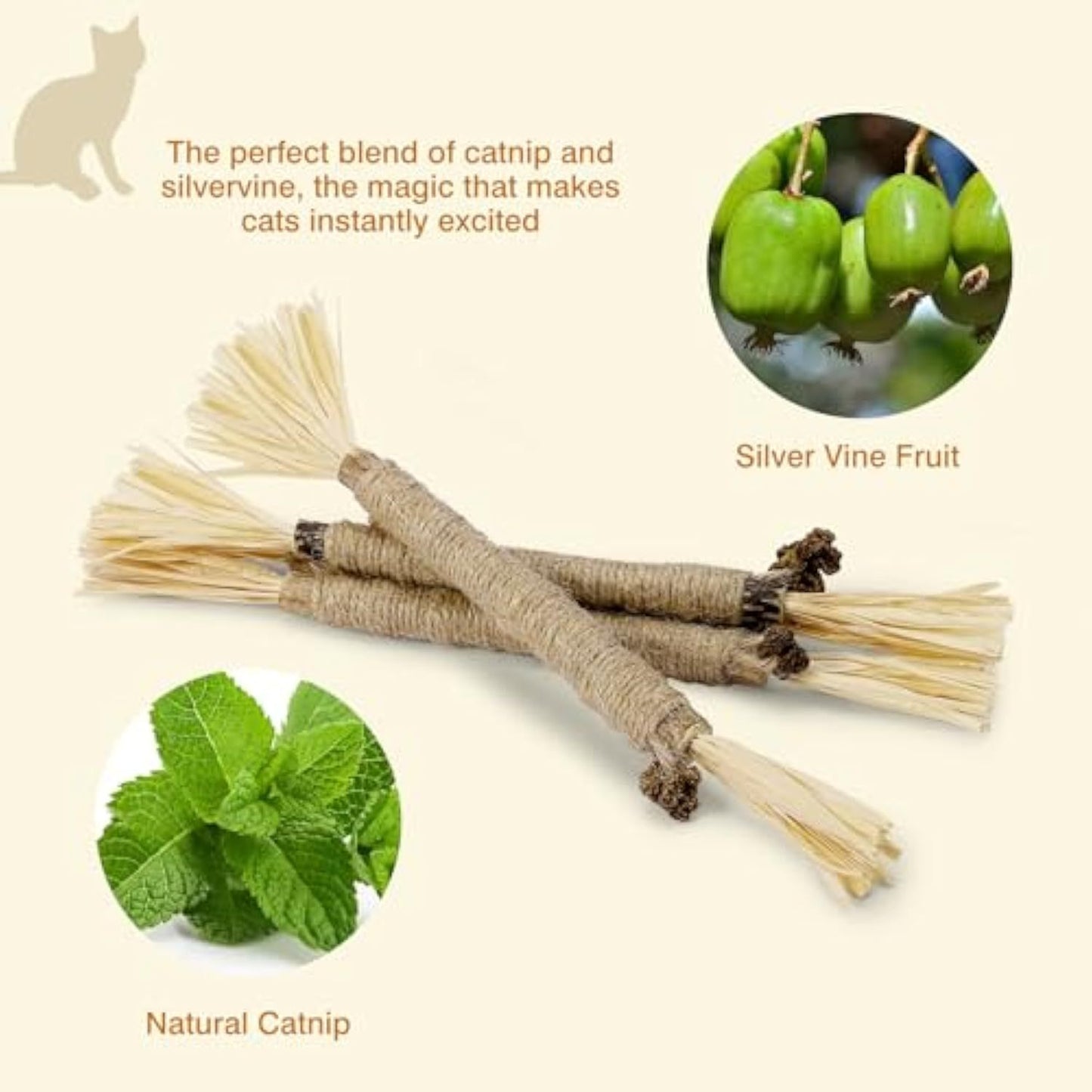 3-Pack Silvervine Chew Sticks for Cats – Dental Care & Teeth Cleaning Toys